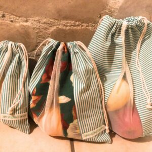 3 sacs à vracs fabriqués en tissu recyclé